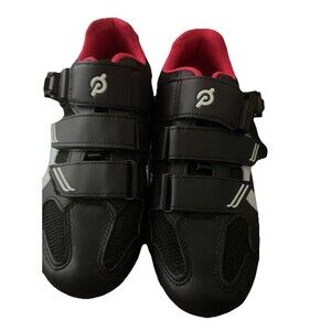 PELATON CYCLING BIKE Shoes Women’s Size: 39 /8  Black Red Adjustable Lock Straps